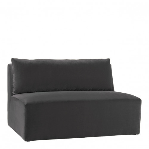 LOU Sofa in Cotton Velvet - Dark Gray - Central Module - L. 130 cm