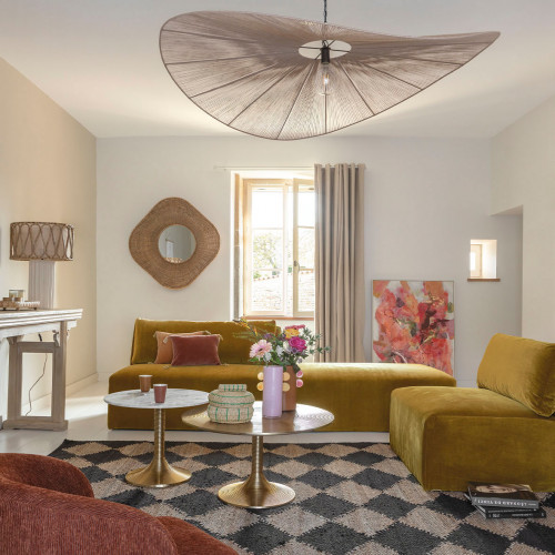 LOU Sofa in Cotton Velvet - Dark Gray - Central Module - L. 130 cm