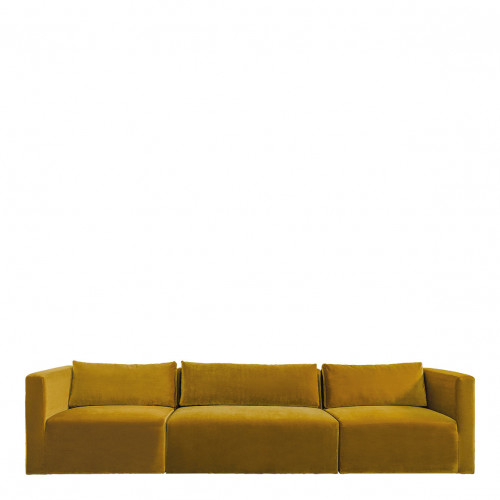 LOU Sofa in Velvet - Saffron - Central Module - L. 130 cm