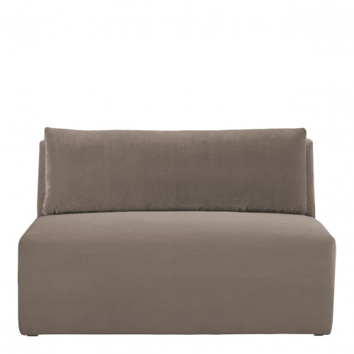 LOU Sofa in Cotton Velvet - Taupe - Central Module - L. 130 cm
