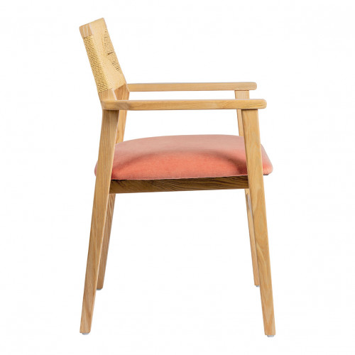 PALOMA Paper Cord and Velvet Chair - Raspberry