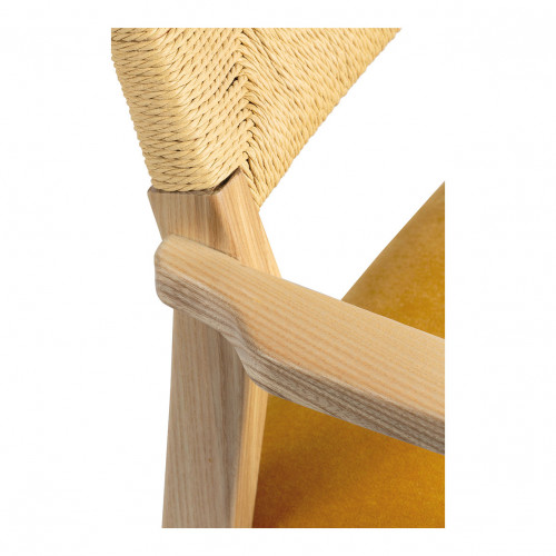 PALOMA Chair in Paper Cord and Velvet - Saffron