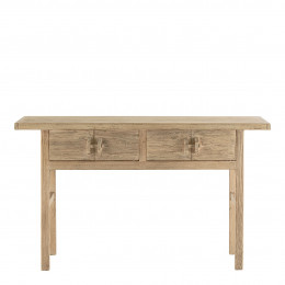 BAO Console with 2 Drawers in Recycled Elm - Natural