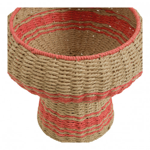 HOKA Decorative Bowl in Paper Cord - Natural and Coral - ø 33 cm