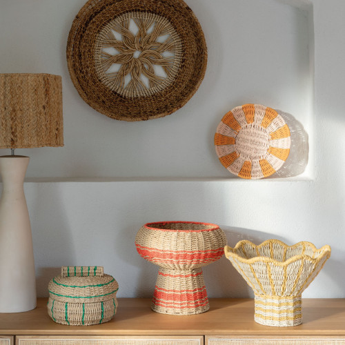 HOKA Decorative Bowl in Paper Cord - Natural and Curry - ø 36 cm