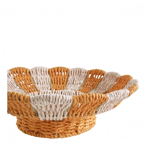 Coupe décorative HOKA en corde de papier - Orange et rose - ø 30 cm Coupe décorative HOKA en corde de papier - Orange et rose - ø 30 cm