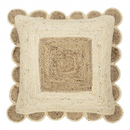 ÉNOLA Jute Cushion - Natural and White - 60 x 60 cm