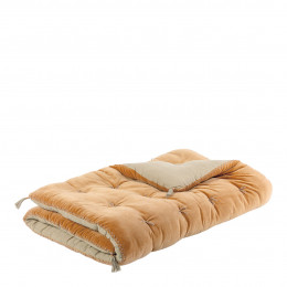 MATTÉO Cotton Velvet and Linen Futon - 180 x 80 cm - Apricot
