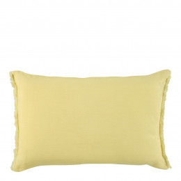 Housse de coussin CHLOÉ en lin lavé - Jaune pastel - 60 x 40 cm