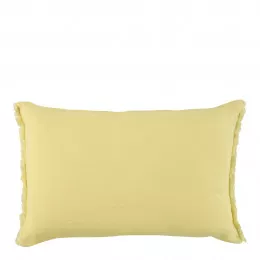 Housse de coussin CHLOÉ en lin lavé - Jaune pastel - 60 x 40 cm