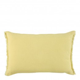 Housse de coussin CHLOÉ en lin lavé - Jaune pastel - 60 x 40 cm
