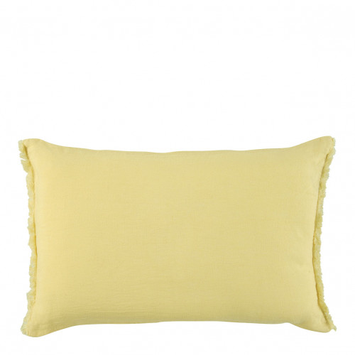 CHLOÉ Cushion Cover in Washed Linen - Pastel Yellow - 60 x 40 cm