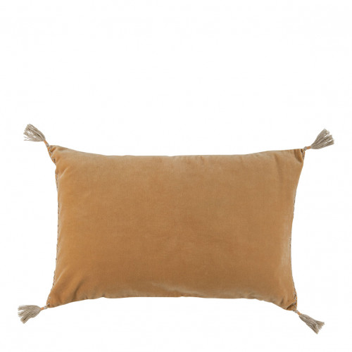MATTÉO Cushion Cover in Cotton Velvet and Linen - Apricot - 60 x 40 cm