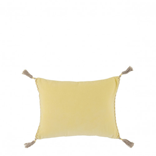 Housse de coussin MATTÉO en velours de coton - Jaune pastel - 30 x 40 cm