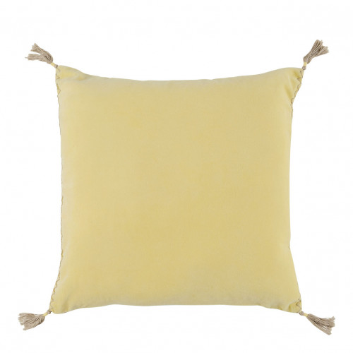 Housse de coussin MATTÉO en velours de coton - Jaune pastel - 50 x 50 cm