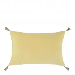 Housse de coussin MATTÉO en velours de coton - Jaune pastel - 60 x 40 cm