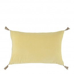 Housse de coussin MATTÉO en velours de coton - Jaune pastel - 60 x 40 cm
