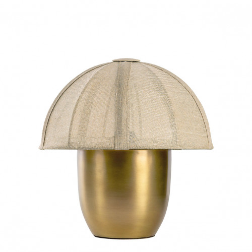 HÉLOÏSE Lamp in gilded metal - Cream fabric shade - Small model - ø 32 x 32 cm