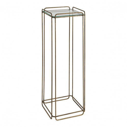 ANATOLE plant stand in metal with golden brass finish and glass top - Large model - H. 90 cm