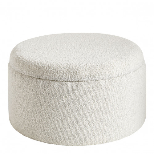 Set of 2 RILA bouclé ottomans - Cream