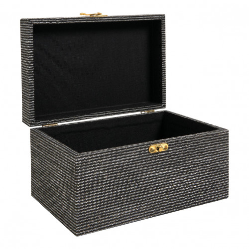 Set of 3 GABIN Boxes in Fabric - Black and White