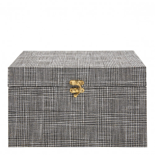 Set of 3 GABIN Boxes in Fabric - Black and White
