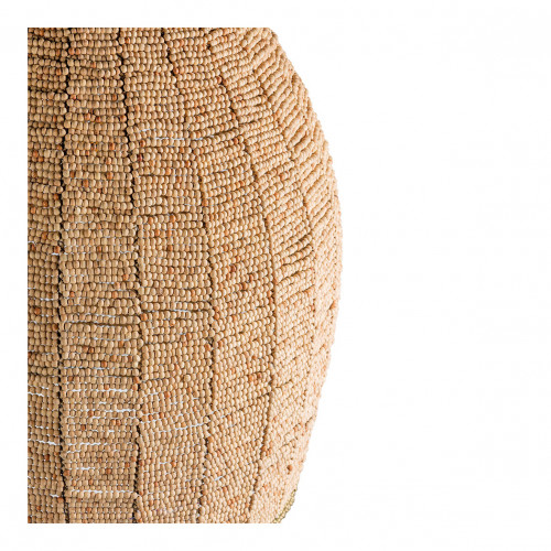 GAYA pendant light with wood beads - Natural and gold - ø 47 cm