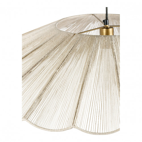 MARGUERITE pendant light in white jute and metal - ø 90 cm