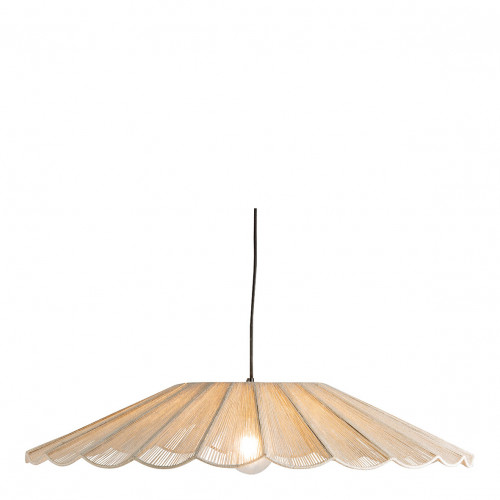 MARGUERITE pendant light in white jute and metal - ø 90 cm