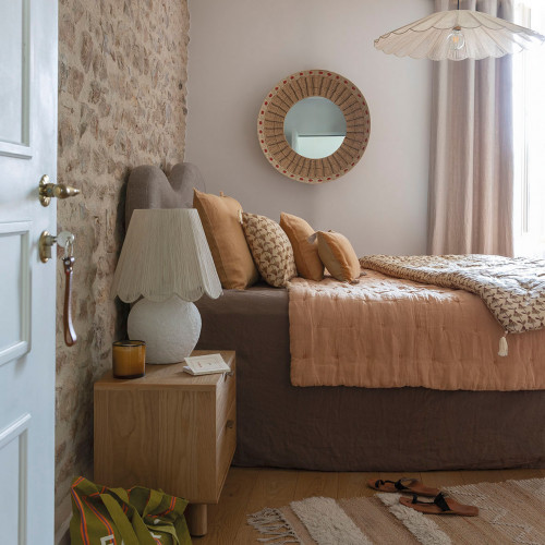 MARGUERITE pendant light in white jute and metal - ø 90 cm