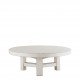 Table basse BAO en orme recyclé - Petit modèle - ø 80 cm - Blanc