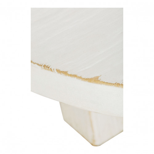 BAO coffee table in recycled elm - Large model - ø 105 cm - White