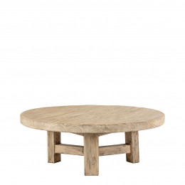 BAO Coffee Table Recycled Elm - Small Model - ø 80 cm - Natural