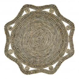 KISHI rug in jute - White and black - 200 x 200 cm