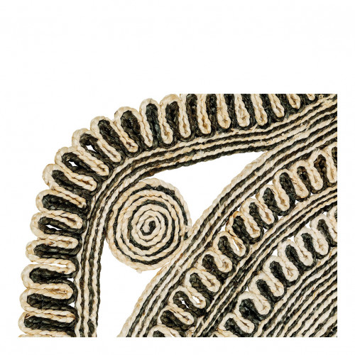 KISHI rug in jute - White and black - 200 x 200 cm