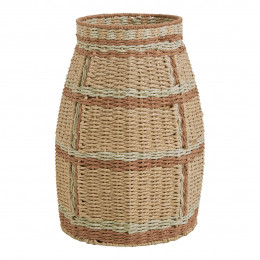 HOKA decorative vase in paper cord - Bronze and sea green - H. 40 cm