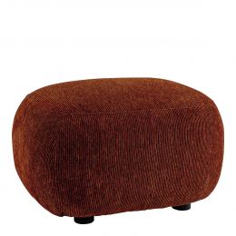 Pouf LISETTE en velours côtelé - Rouge brique