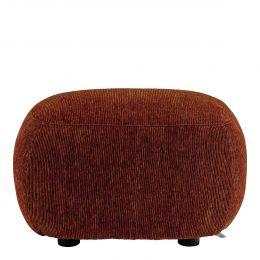Pouf LISETTE en velours côtelé - Rouge brique