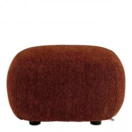 Pouf LISETTE en velours côtelé - Rouge brique