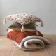 Futon MATTEO en velours de coton et lin - 180 x 80 cm - Blanc