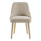 Chaise MARCUS en tissu jacquard de velours - Sable