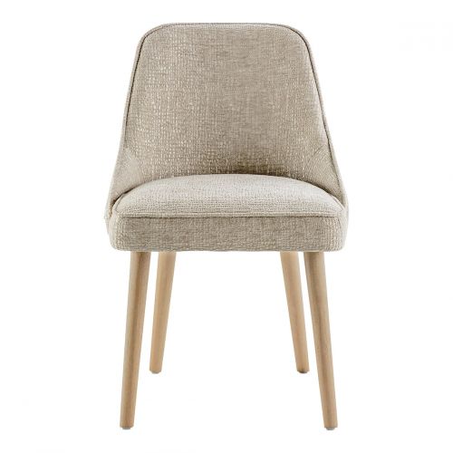 MARCUS Velvet Jacquard Fabric Chair - Sand