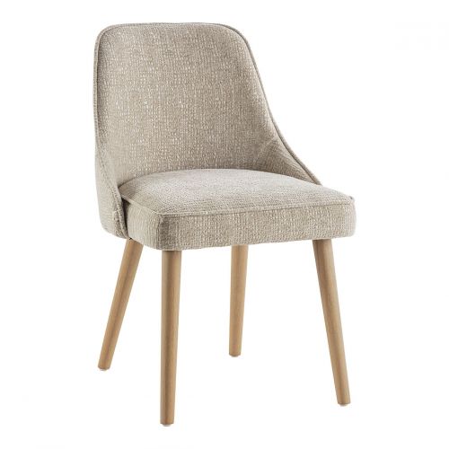 MARCUS Velvet Jacquard Fabric Chair - Sand