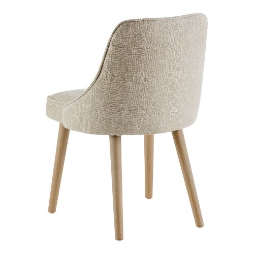 MARCUS Velvet Jacquard Fabric Chair - Sand