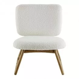 Fauteuil LINA en bouclette - Crème