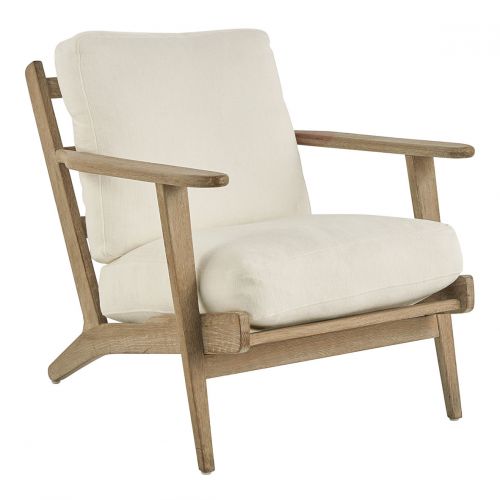 JULES Armchair in Cotton and Linen - Ecru