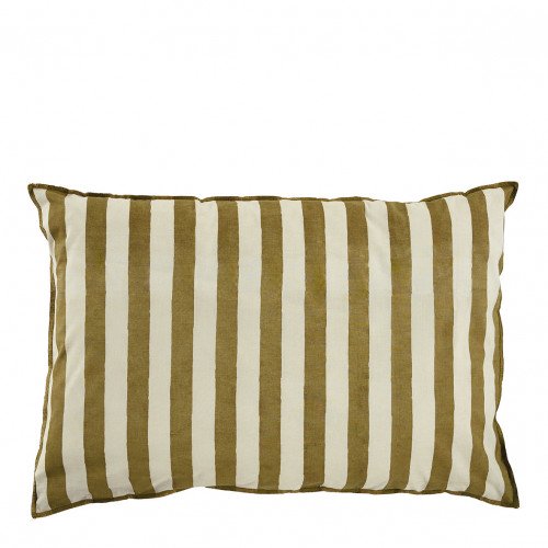 Lot de 2 housses de coussin BAYADÈRE en coton - Crème et cumin - 60 x 40 cm