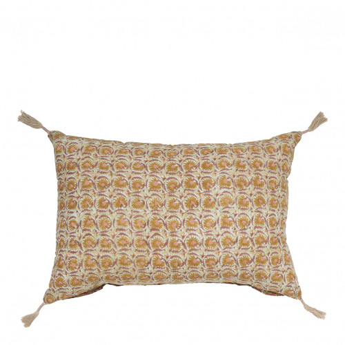 FLORA Cotton Cushion Cover - Pink - 60 x 40 cm