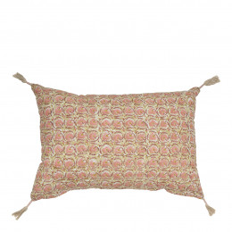 Housse de coussin FLORA coton - Rose - 60 x 40 cm