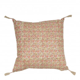 Housse de coussin FLORA coton - Rose - 50 x 50 cm